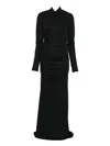 Aniye By Roll-neck Gathered Dress In Black