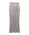 Aniye By Rose Full Sequin Stretch Fabric Skirt In Icy-blue