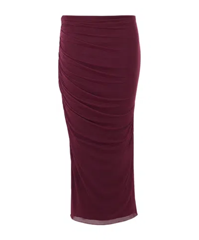 Aniye By Ruby Noir Norma Ruched Skirt In Burgundy
