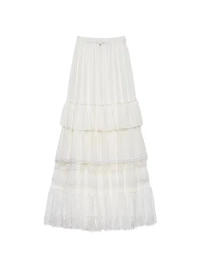 Aniye By Ruffled Lace Maxi Skirt In White