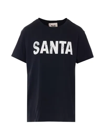 Aniye By Black Santa Print T-shirt In Blue