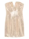 Aniye By Sequin-embellished Strapless Mini Dress In Neutral