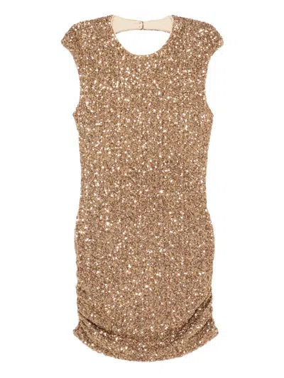 Aniye By Sequinned Midi Dress In Gold
