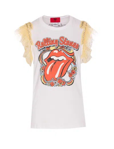 Aniye By Sequins Stones Top In White