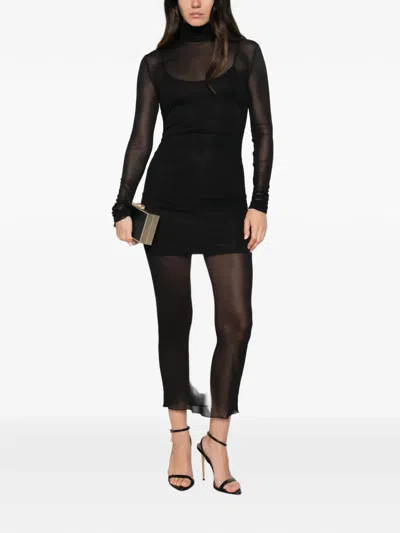 Aniye By Sheer High-neck Dress In Black