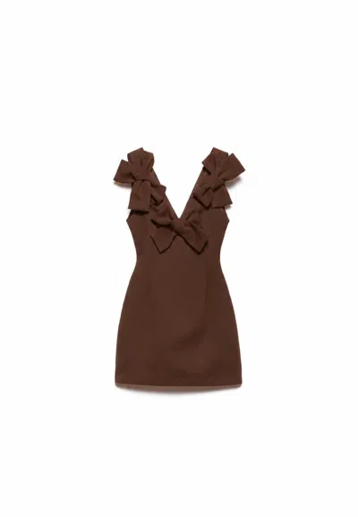 Aniye By Short Dress  With Bows In Brown