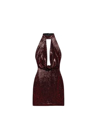Aniye By Short Dress Beth In Sequins Woman  American Rock In Burgundy