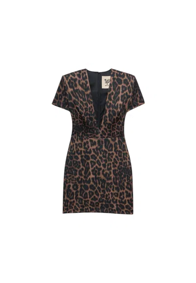 Aniye By Short Dress Jodie Maculato Woman  V Neckline In Animal Print