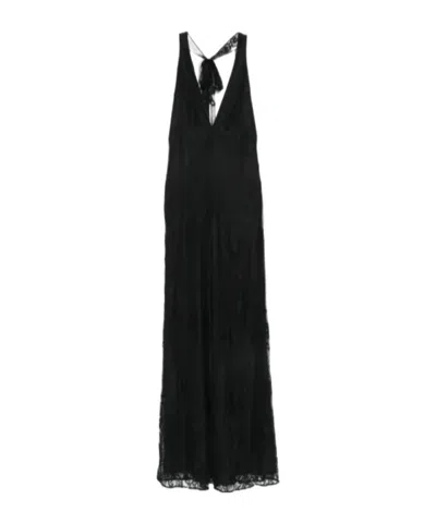 Aniye By Silva Lace-embroidered Halterneck Jumpsuit In Black/viny