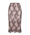 Aniye By Leonie Longuette Skirt With Lace And Polka Dots In Gray