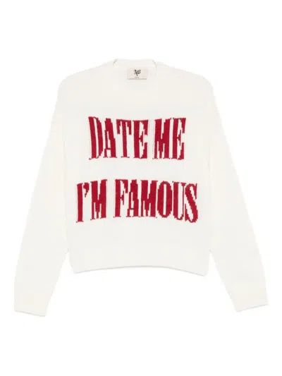 Aniye By Slogan-intarsia Jumper In White