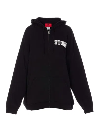 Aniye By Black Zip Over Hoodie In Schwarz