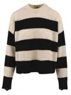 Aniye By Striped Distressed Sweater In Neutral