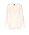 Aniye By Chantel Knitted Cardigan In White
