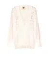 Aniye By Chantel Knitted Cardigan In White