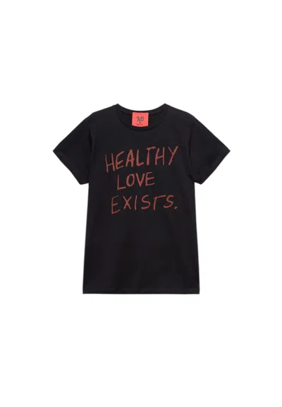 Aniye By T-shirt Love Club Donna  Half Sleeve In Black