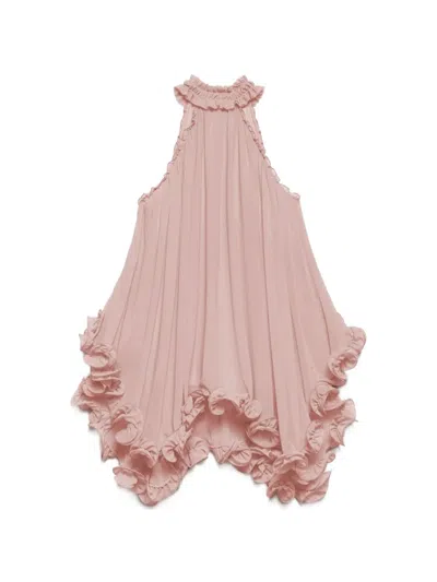 Aniye By Tessa Mini Ruffled-hem Dress In Pink