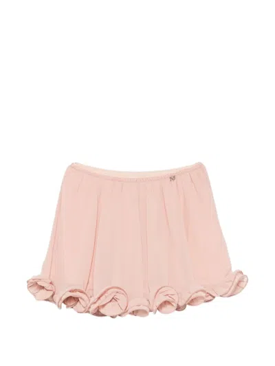 Aniye By Tessa Ruffled-trim Pleated Skirt In Pink