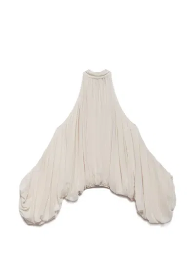 Aniye By Tie-neck Off-shoulder Blouse In Neutral