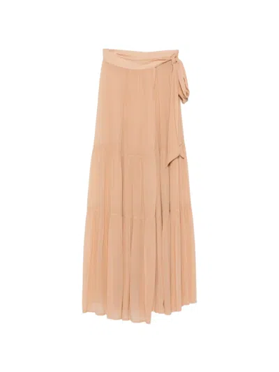Aniye By Tiered Bow-fastening Maxi Skirt In Neutral
