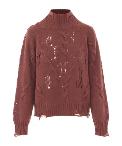 Aniye By Tina Distressed Turtleneck Knitted Sweater In No