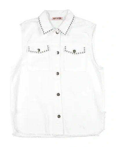 Aniye By Babies'  Toddler Girl Denim Shirt White Size 6 Cotton