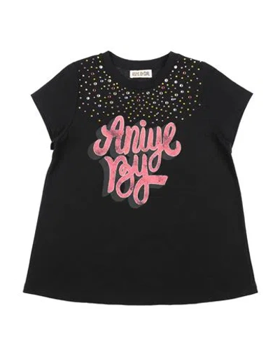 Aniye By Babies'  Toddler Girl T-shirt Black Size 6 Cotton