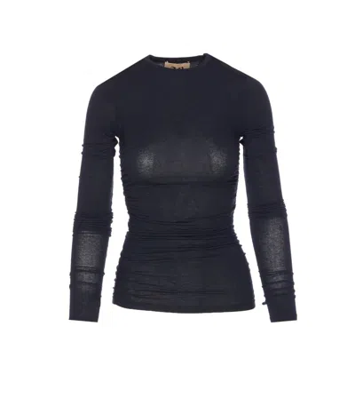 Aniye By Didy Ruched Long-sleeve Top In Black