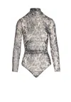 Aniye By Leopard-print High-neck Bodysuit In Gray
