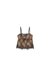 Aniye By Crop Top Leones Woman  Meat With Black Lace In Pink