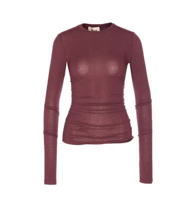 Aniye By Didy Long-sleeve Ruched Top In Red