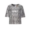 Aniye By Sequin-embellished Short-sleeve Top In Silver