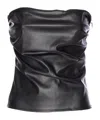Aniye By Ruched Zipped Strapless Vest In Black