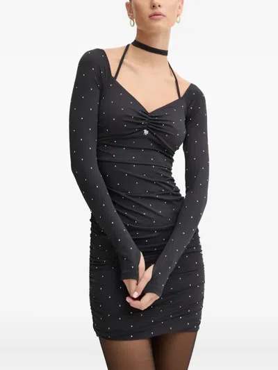 Aniye By Tubino Rhinestone-embellished Mini Dress In Black