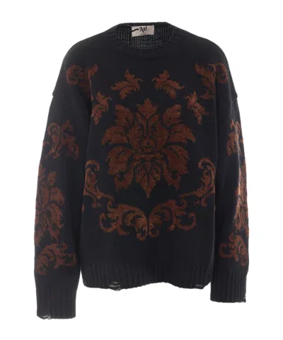 Aniye By Tulan Jacquard Knitted Sweater In Black
