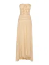 Aniye By Raquel Tulle Maxi Dress In Nude & Neutrals
