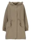 Aniye By Willow Drawstring Hooded Parka In Brown