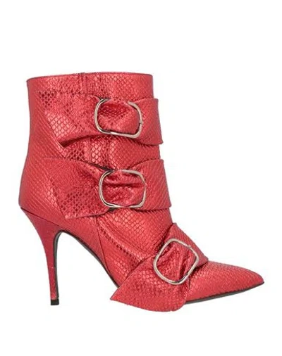 Aniye By Woman Ankle Boots Red Size 8 Polyresin, Polyester, Viscose, Upcycled Metals