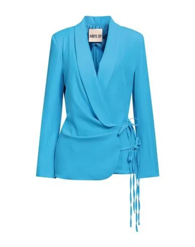 Aniye By Woman Blazer Azure Size 2 Polyester, Elastane In Blue