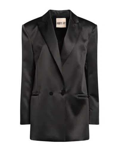 Aniye By Woman Suit Jacket Grey Size 8 Polyester, Viscose, Elastane In Black