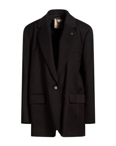 Aniye By Woman Blazer Black Size L Polyester, Viscose, Elastane