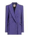 Aniye By Woman Blazer Dark Purple Size 8 Polyester, Elastane