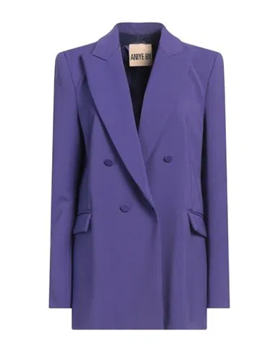 Aniye By Woman Blazer Dark Purple Size 8 Polyester, Elastane
