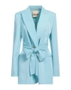 Aniye By Woman Blazer Light Blue Size 10 Polyester, Elastane