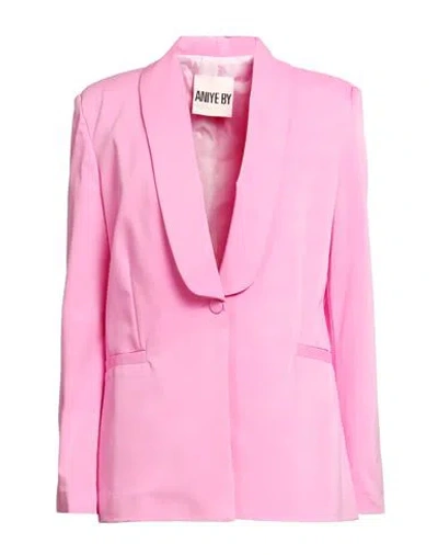 Aniye By Woman Blazer Pink Size M Cotton, Polyester, Elastane