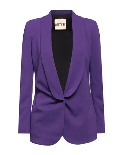 Aniye By Woman Blazer Purple Size 10 Polyester, Elastane