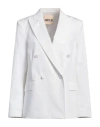 Aniye By Woman Blazer White Size 8 Cotton, Elastane