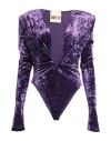 ANIYE BY ANIYE BY WOMAN BODYSUIT DARK PURPLE SIZE 6 POLYESTER, ELASTANE