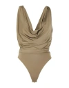 Aniye By Woman Bodysuit Military Green Size 4 Polyester, Elastane In Green
