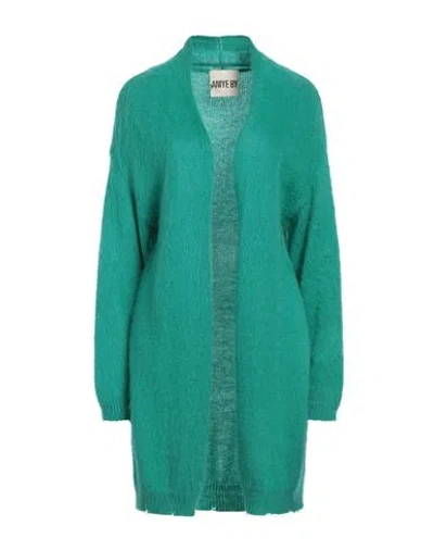 Aniye By Woman Cardigan Emerald Green Size Onesize Acrylic, Polyamide, Mohair Wool In Green